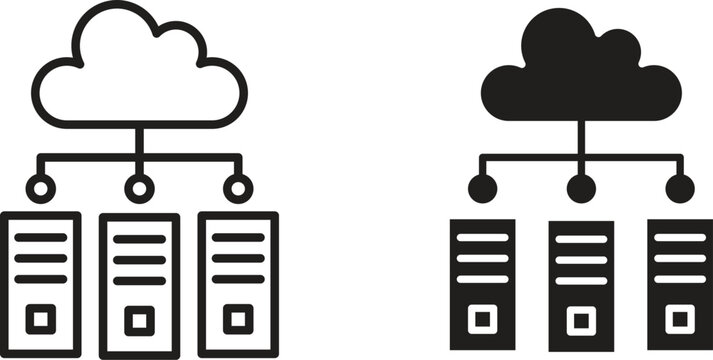 Data center icon collection. Minimal icon and symbol