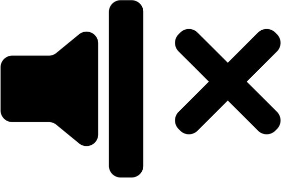 Mute button with speaker and cross symbols