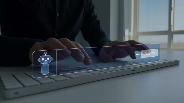 Smart search bar with artificial intelligence assistant, enabling quick access to information. Uses intelligent suggestions for better navigation and improved user interaction.