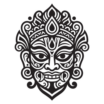 Balinese mask decorative art face.