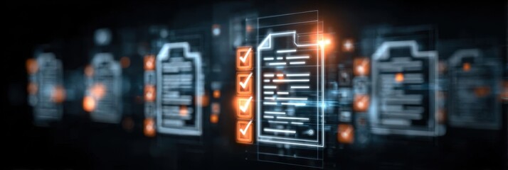 Naklejka premium High speed document flow ensures efficiency while a digital checklist provides assurance of information accuracy before the final consulting approval.