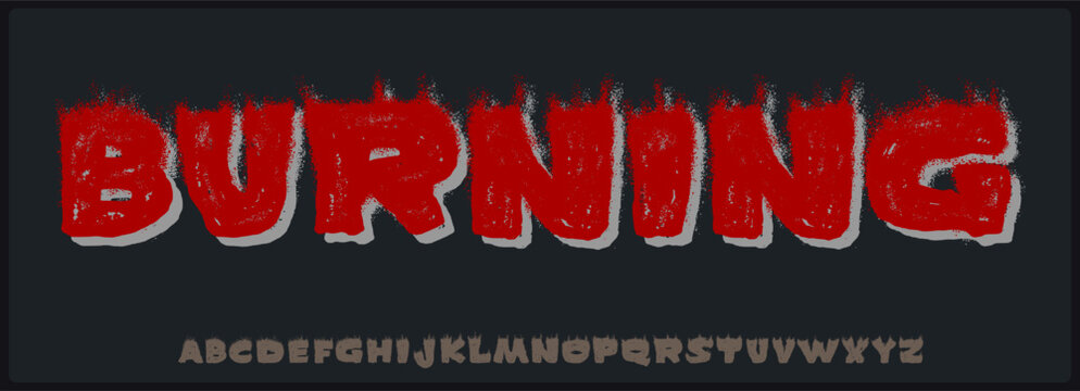 Grunge spray paint font alphabet with rough textured grain effect. Urban style typography featuring bold expressive letters with spray and noise texture. Ideal for posters, streetwear, gaming design, 