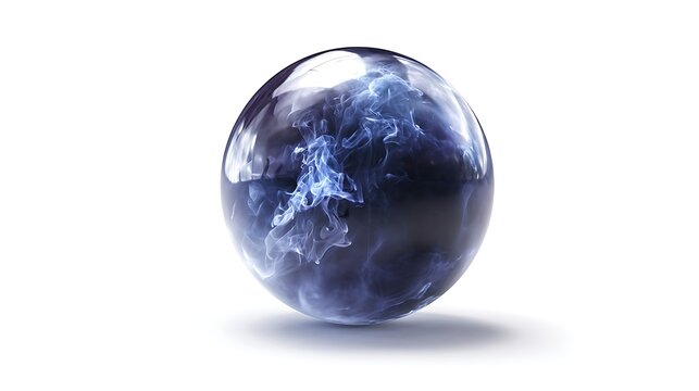 Dark crystal orb with wisps of smoke, digital illustration