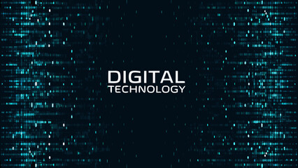 Abstract digital technology background featuring cascading binary code and the word digital © Sujit