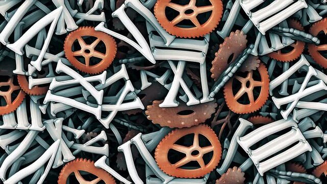 Pieces of Clock Endless Animation, Background, Loop
