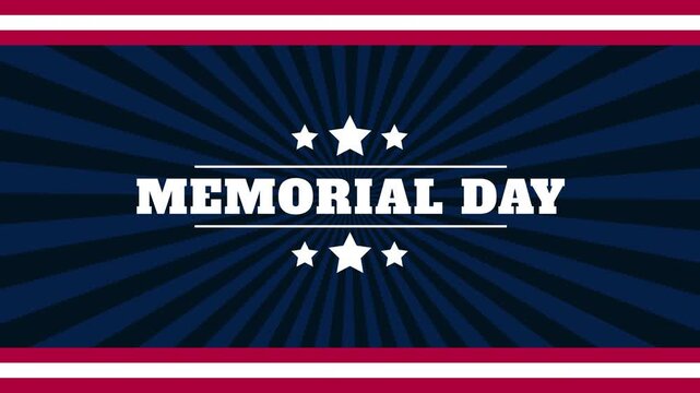Memorial Day Patriotic Banner With Stars And Stripes For American Holiday Tribute