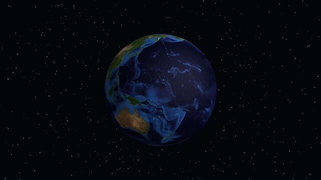 Earth Zoom Animation Focusing on Datong China with Population Data