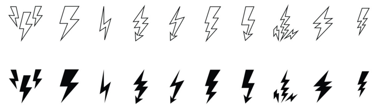 lightning bolt illustration thunder icon