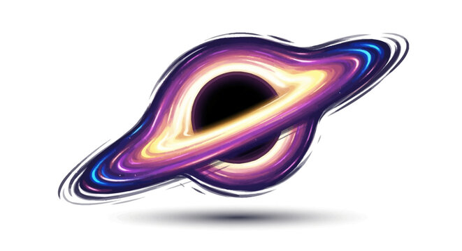 Colorful Artistic Rendering of a Black Hole with Accretion Disk