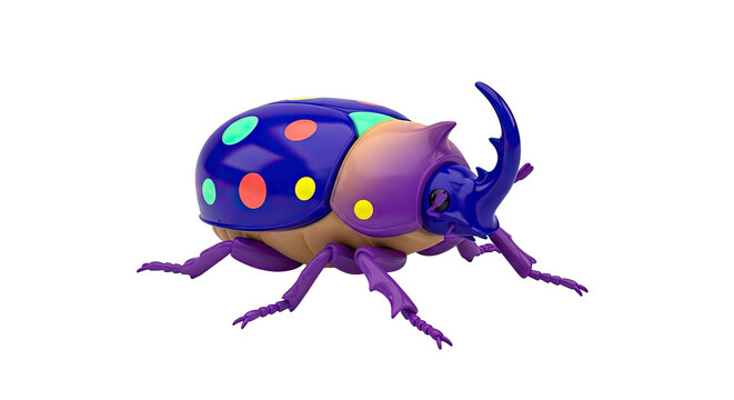 Colorful Cartoon Rhino Beetle Toy