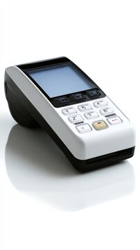 Modern portable payment device featuring touchscreen and numeric keypad for transactions