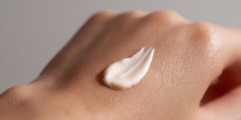 Naklejka premium Closeup sunscreen cream texture on skin surface protection