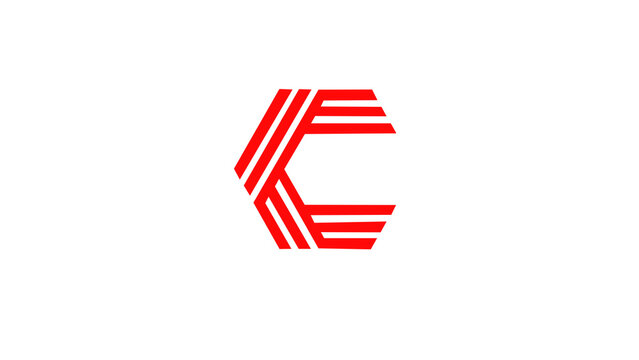 A clean and modern abstract letter "C" logo created with geometric line elements. This minimal and stylish design features sharp angles and parallel lines, making it perfect for branding, 