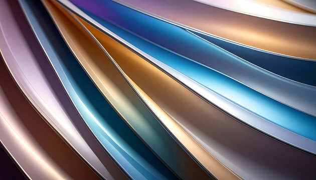 Abstract Metallic Ribbon Swirls