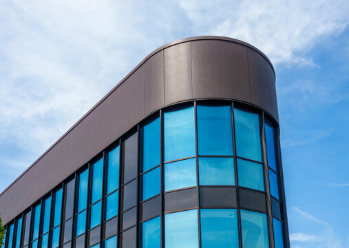 Modern office building with glass facade in Augsburg Bavaria Germany