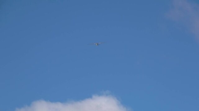 An aircraft-type medium-range attack drone takes off from a catapult and flies to hit the target. The concept of modern warfare, unmanned aerial vehicles and intended use during active hostilities