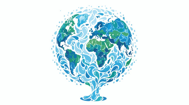 Earth Globe Water Concept.