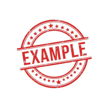 Red circular stamp with example text and border