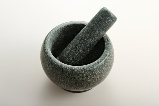 Chinese medicine mortar, made of bluestone texture, traditionally hand ground
