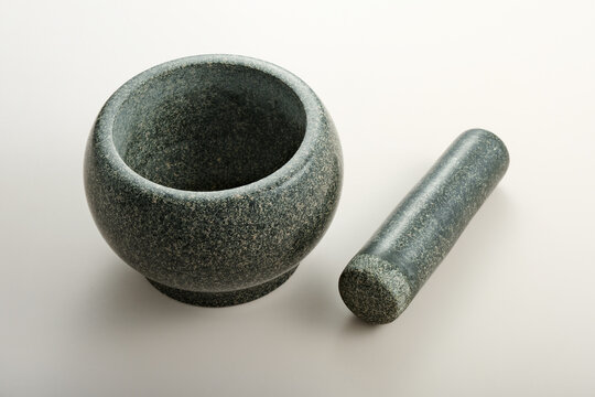 Chinese medicine mortar, made of bluestone texture, traditionally hand ground
