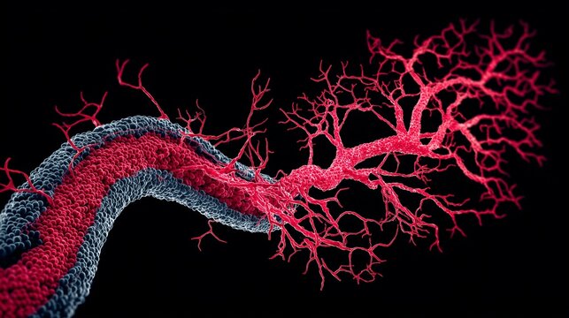Visual representation shows detail of peripheral artery disease affecting blood flow in the human arteries