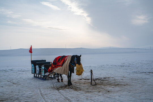 The scenic view of Lake &Ccedil;ıldır, is a large freshwater lake in the provinces of Ardahan and Kars in northeastern Turkey. It is located close to the borders with Georgia and Armenia.