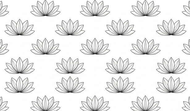 Modern lotus flower seamless pattern with organic layout in earthy tones for packaging and textile design