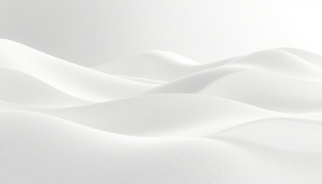 Abstract flowing white landscape, perfect for minimalist presentations, serene backgrounds, or clean graphic design projects