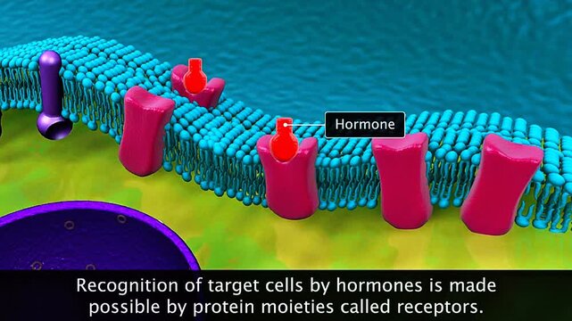 Recognition of target cells and binding of hormones to their receptors