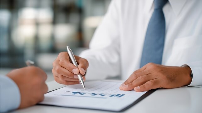 Elderly investor mentor reviewing cap table spreadsheet with founder at sterile white background table, explaining founder dilution scenarios across multiple funding rounds for venture backed