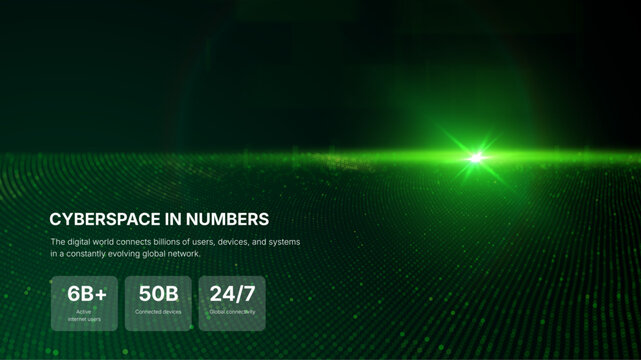 Futuristic green wave vector background with glowing particles and grid. Big data visualization, AI concept, data processing. Perfect for cybersecurity, blockchain tech presentation. Neon digital flow
