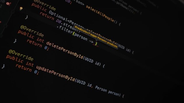 Screenshot of a programmer creating a program, a programmer creating a program on a computer, a hacker