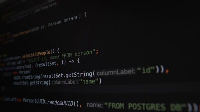 Screenshot of a programmer creating a program, a programmer creating a program on a computer, work in the IT field