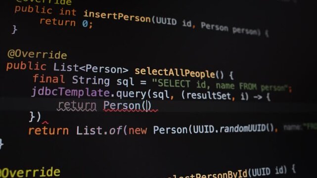 Screenshot of a programmer working on a program, a programmer making a program