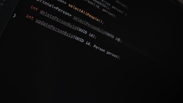 Screenshot of a programmer working on a program, a programmer creating a program on a computer, a hacker