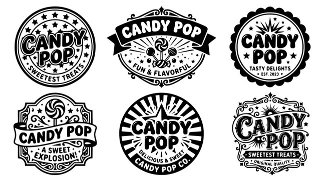 Candy Pop logo designs for sweet treats and branding