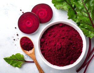 Beetroot powder and slices © Bayu