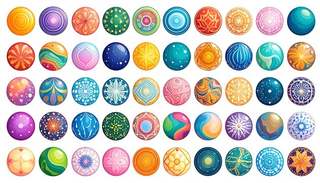 Colorful patterned orbs