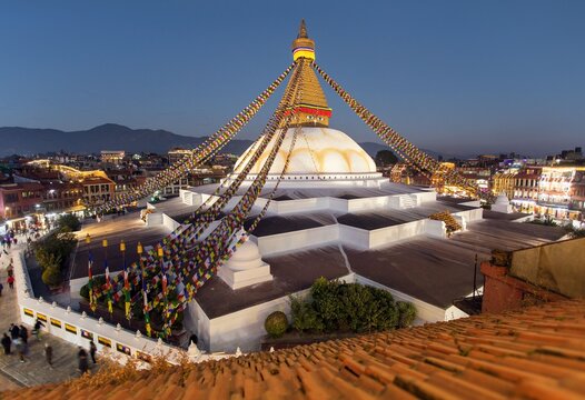 Boudhanath stupa evening Kathmandu Nepal