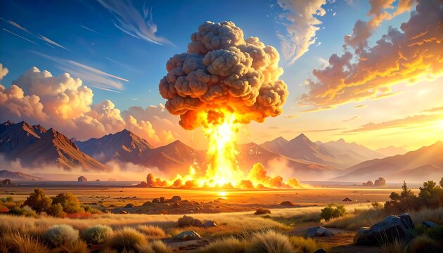 A massive explosion occurs in a desert landscape (5)
