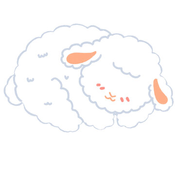 Cute Kawaii Sheep Illustration