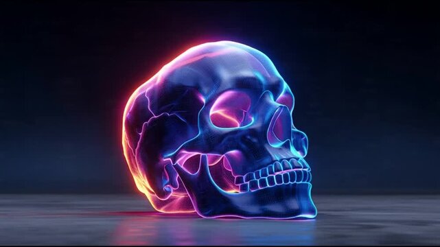 human skull isolated on a black background with a dark and scary atmosphere