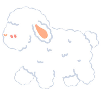 Cute Kawaii Sheep Illustration