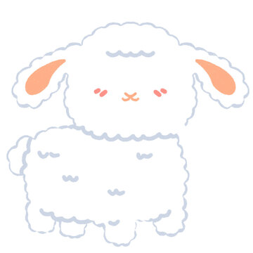 Cute Kawaii Sheep Illustration