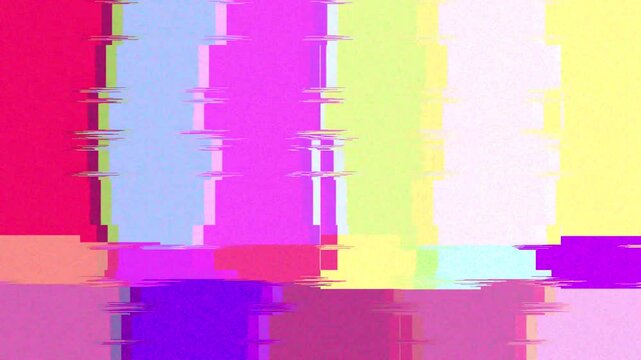 Vibrant abstract digital glitch art background with colorful pixel distortion and corrupted signal interference effect