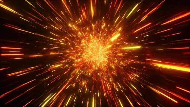 A dazzling, radiant burst of fiery energy exploding outward from a central point