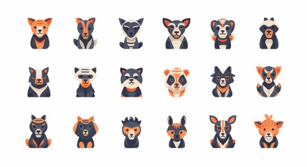 Collection of cartoon animal faces. © Joko