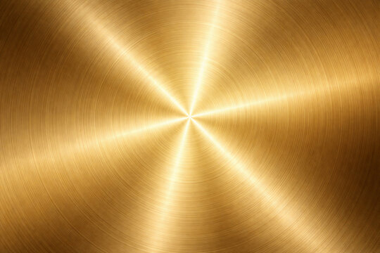 Abstract gold and silver metallic texture featuring a brushed stainless steel pattern with a shiny light reflection on a textured aluminum plate surface material