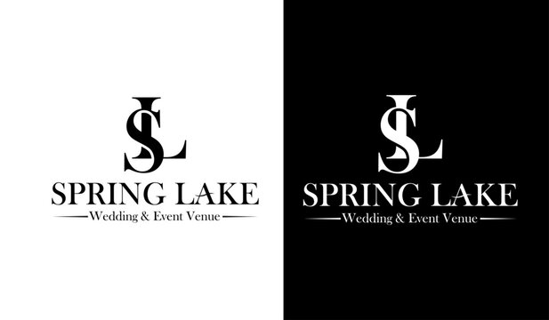 Spring lake logo variations black and white designs with elegant typography