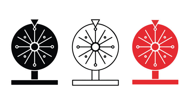Minimalist clock icons in black white and red colors representing time and punctuality in modern design